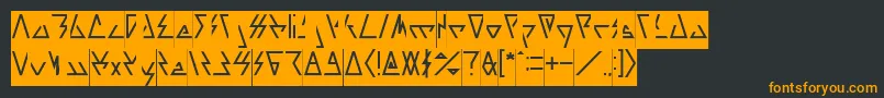 フォントLAGGTASTIC Inverse – 黒い背景にオレンジの文字