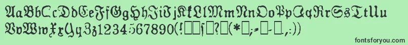 フォントGfGesetz – 緑の背景に黒い文字