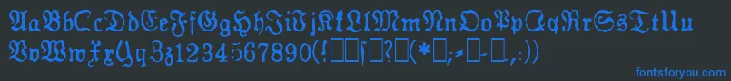 GfGesetz Font – Blue Fonts on Black Background