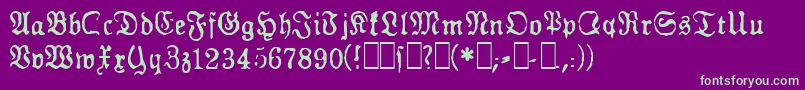 GfGesetz Font – Green Fonts on Purple Background