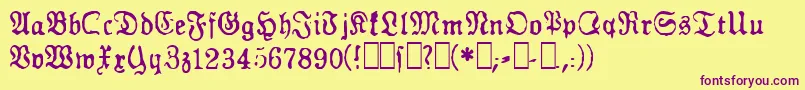 GfGesetz Font – Purple Fonts on Yellow Background