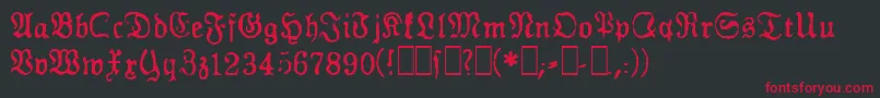 GfGesetz Font – Red Fonts on Black Background