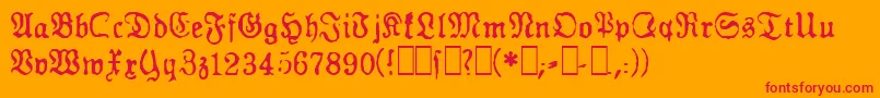 GfGesetz Font – Red Fonts on Orange Background