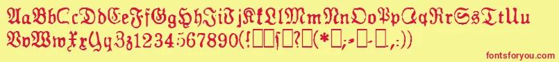 GfGesetz Font – Red Fonts on Yellow Background