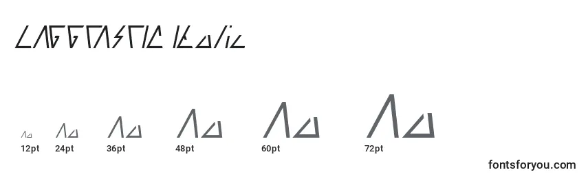 Größen der Schriftart LAGGTASTIC Italic