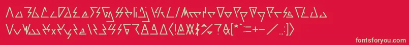 フォントLAGGTASTIC Light – 赤い背景に緑の文字