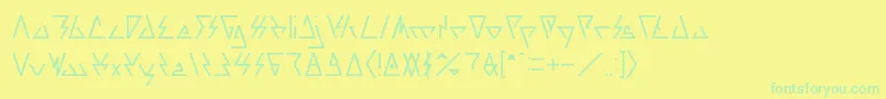 Czcionka LAGGTASTIC Light – zielone czcionki na żółtym tle