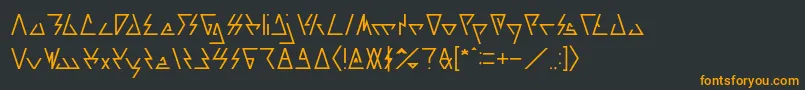 フォントLAGGTASTIC Light – 黒い背景にオレンジの文字