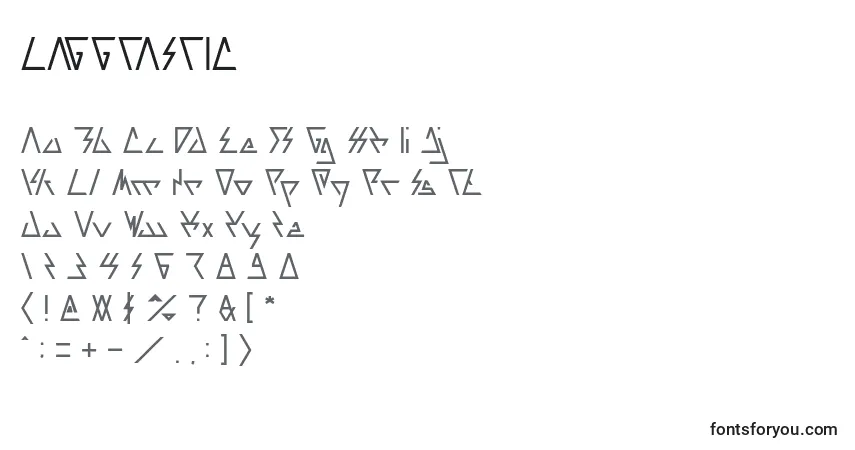 Schriftart LAGGTASTIC (132152) – Alphabet, Zahlen, spezielle Symbole