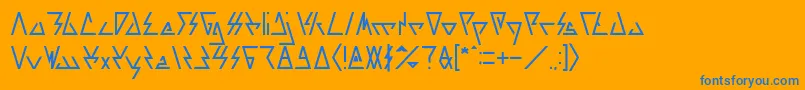 フォントLAGGTASTIC – オレンジの背景に青い文字