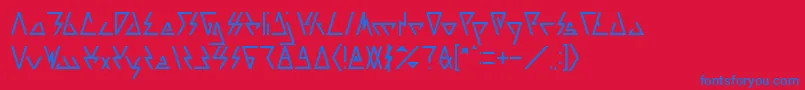 フォントLAGGTASTIC – 赤い背景に青い文字