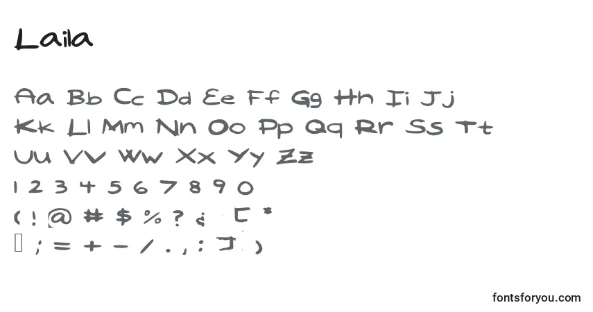 Laila (132153)フォント–アルファベット、数字、特殊文字