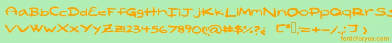Laila-Schriftart – Orangefarbene Schriften auf grünem Hintergrund