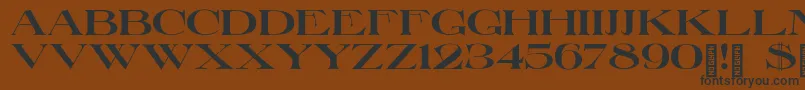 フォントLakeGiles – 黒い文字が茶色の背景にあります