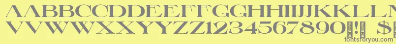 フォントLakeGiles – 黄色の背景に灰色の文字