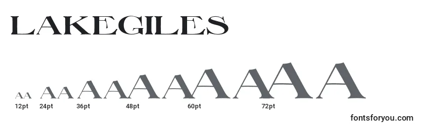 Размеры шрифта LakeGiles