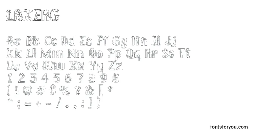 Шрифт LAKERG   (132155) – алфавит, цифры, специальные символы
