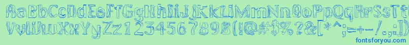 LAKERG   Font – Blue Fonts on Green Background