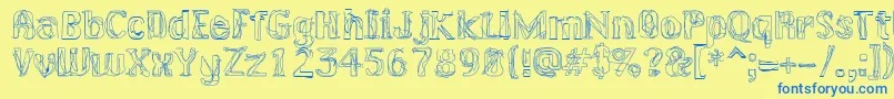 LAKERG   Font – Blue Fonts on Yellow Background