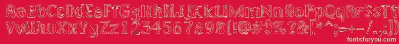 LAKERG  -Schriftart – Grüne Schriften auf rotem Hintergrund