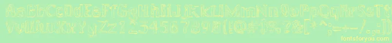 フォントLAKERG   – 黄色の文字が緑の背景にあります