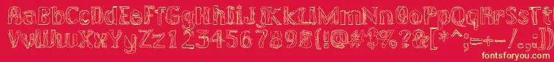 LAKERG  -Schriftart – Gelbe Schriften auf rotem Hintergrund