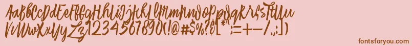 Laksana Typeface Font – Brown Fonts on Pink Background