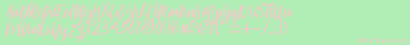 Laksana Typeface Font – Pink Fonts on Green Background