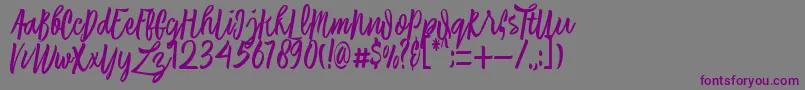 Шрифт Laksana Typeface – фиолетовые шрифты на сером фоне
