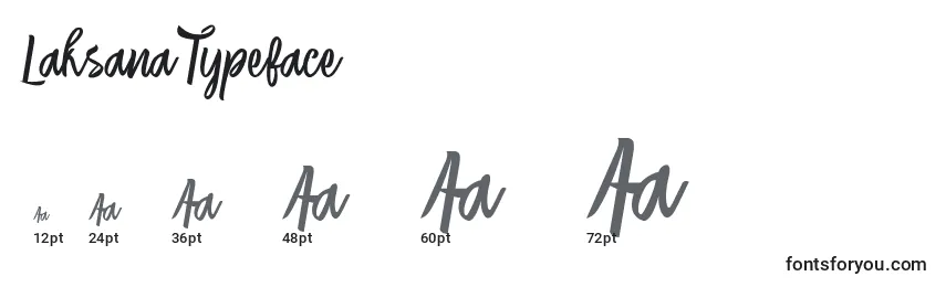 Laksana Typeface-fontin koot