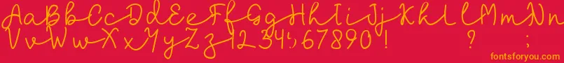 laksana Font – Orange Fonts on Red Background