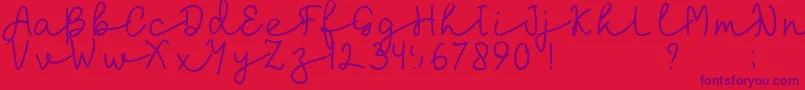 laksana Font – Purple Fonts on Red Background