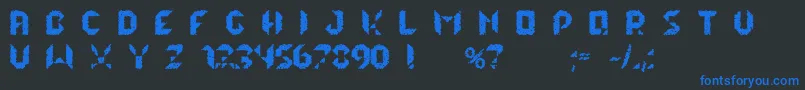 lalekHexQ Font – Blue Fonts on Black Background