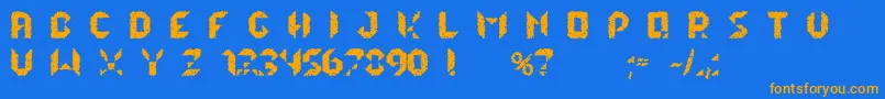 lalekHexQ Font – Orange Fonts on Blue Background