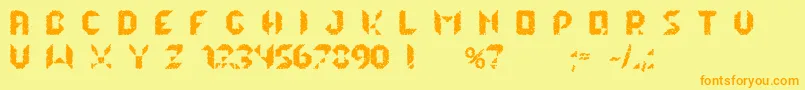 lalekHexQ Font – Orange Fonts on Yellow Background