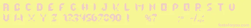 lalekHexQ-fontti – vaaleanpunaiset fontit keltaisella taustalla