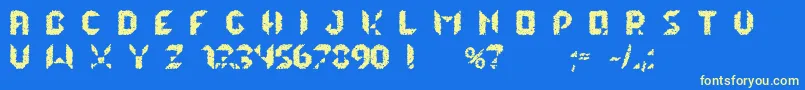 lalekHexQ Font – Yellow Fonts on Blue Background