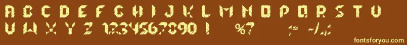 lalekHexQ Font – Yellow Fonts on Brown Background