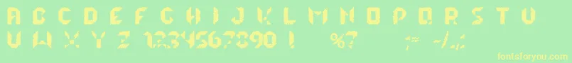 lalekHexQ Font – Yellow Fonts on Green Background