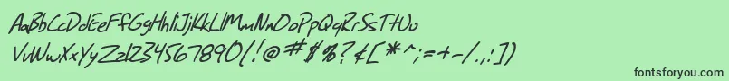 SfGrungeSansItalic Font – Black Fonts on Green Background