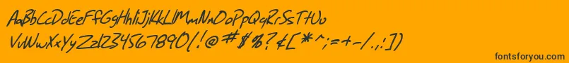 SfGrungeSansItalic Font – Black Fonts on Orange Background