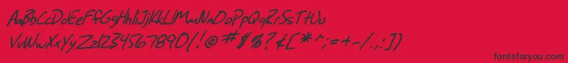 SfGrungeSansItalic Font – Black Fonts on Red Background