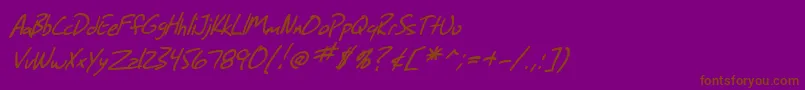 SfGrungeSansItalic Font – Brown Fonts on Purple Background