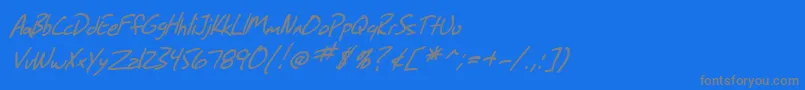Weitere Informationen zur SfGrungeSansItalic-Schriftart SfGrungeSansItalic-Schriftart – Graue Schriften auf blauem Hintergrund