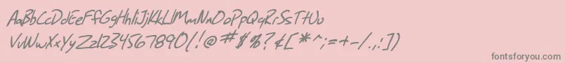 フォントSfGrungeSansItalic – ピンクの背景に灰色の文字