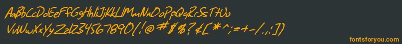 SfGrungeSansItalic Font – Orange Fonts on Black Background