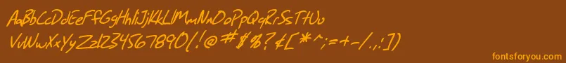 SfGrungeSansItalic Font – Orange Fonts on Brown Background