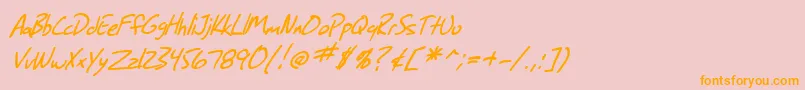 SfGrungeSansItalic Font – Orange Fonts on Pink Background