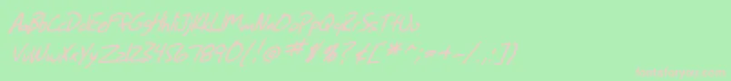 SfGrungeSansItalic Font – Pink Fonts on Green Background