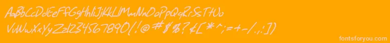 SfGrungeSansItalic Font – Pink Fonts on Orange Background